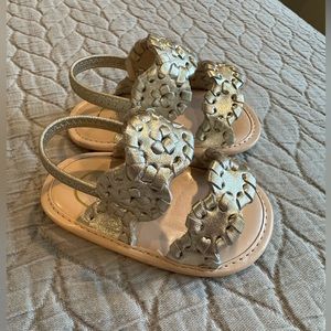 Jack Rogers Baby Lauren Platinum Sandal: Size 2